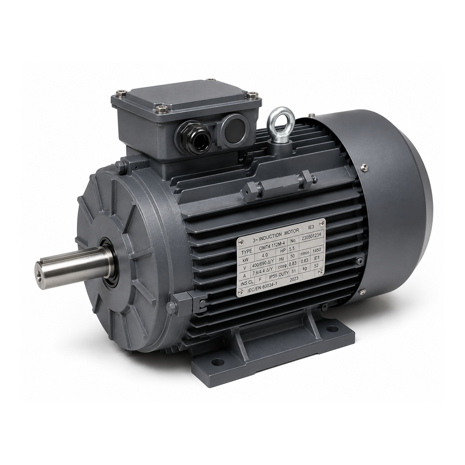 OMT4 IE3 Elektromotor | OMT4 112M2 | 4kW 230/400V 50Hz 3000RPM - B3 - Afbeelding 1